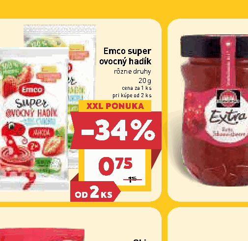 Emco super ovocný hadík rôzne druhy