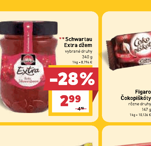 Schwartau Extra džem vybrané druhy