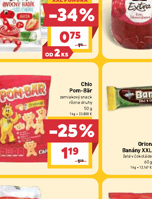 Chio Pom-Bär zemiakový snack rôzne druhy