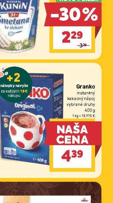 Granko instantný kakaový nápoj vybrané druhy
