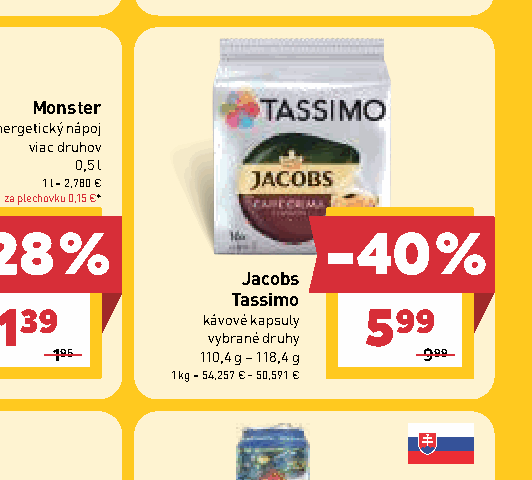 Jacobs Tassimo kávové kapsuly vybrané druhy