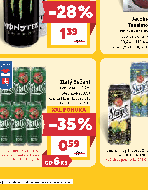 Zlatý Bažant svetlé pivo, 10 % plechovka, 0,5 l