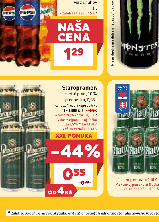 Staropramen svetlé pivo, 10 % plechovka, 0,55 l