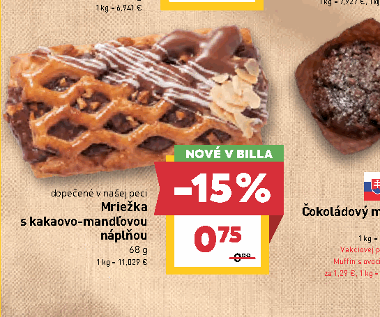 Mriežka s kakaovo-mandľovou náplňou