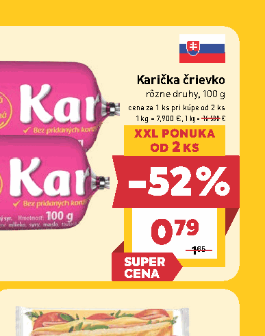 Karička črievko rôzne druhy, 100 g