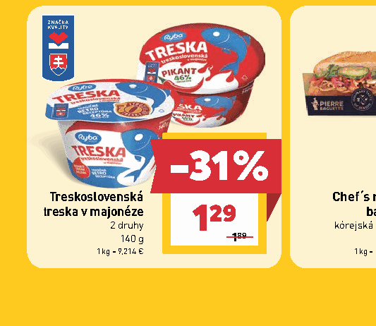 Treskoslovenská treska v majonéze 2 druhy