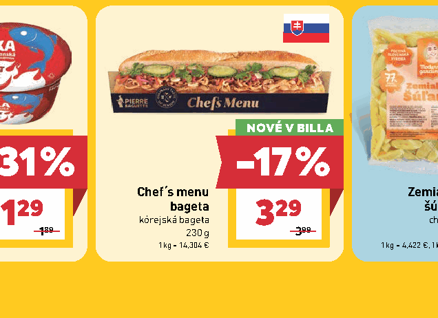 Chef´s menu bageta kórejská bageta