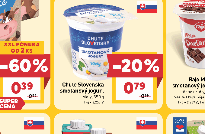 Chute Slovenska smotanový jogurt biely, 350 g