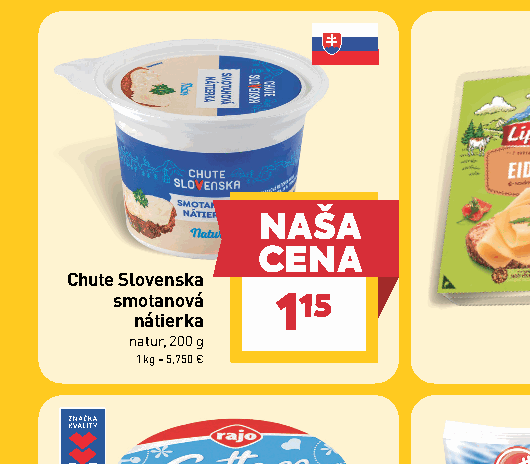 Chute Slovenska smotanová nátierka natur, 200 g