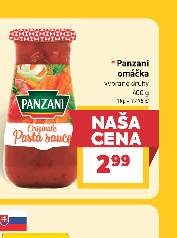 Panzani omáčka vybrané druhy