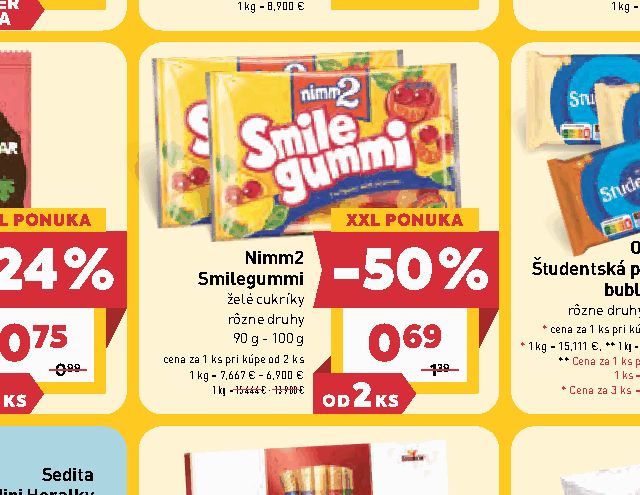 Smilegummi želé cukríky rôzne druhy –