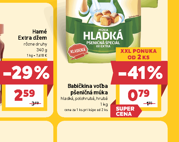 Babičkina voľba pšeničná múka hladká, polohrubá, hrubá