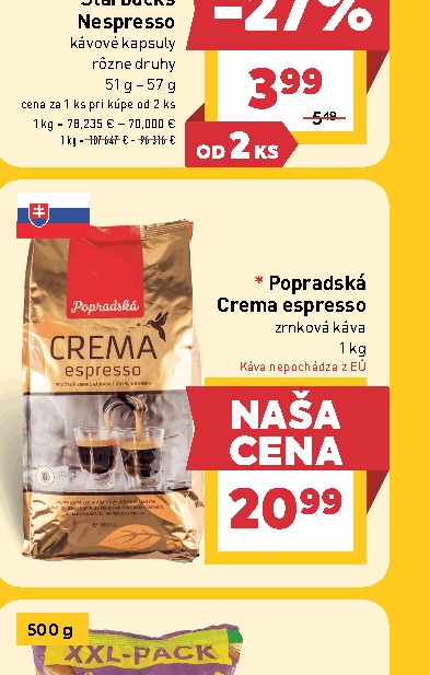 Crema espresso zrnková káva
