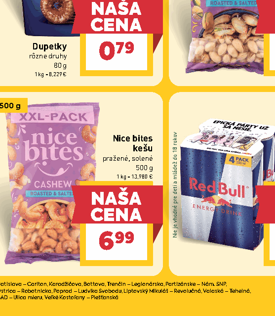 Nice bites kešu pražené, solené l m