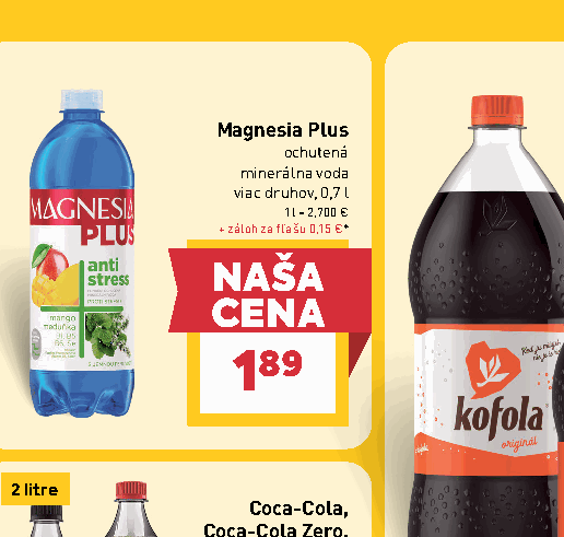 Magnesia Plus ochutená minerálna voda viac druhov, 0,7 l