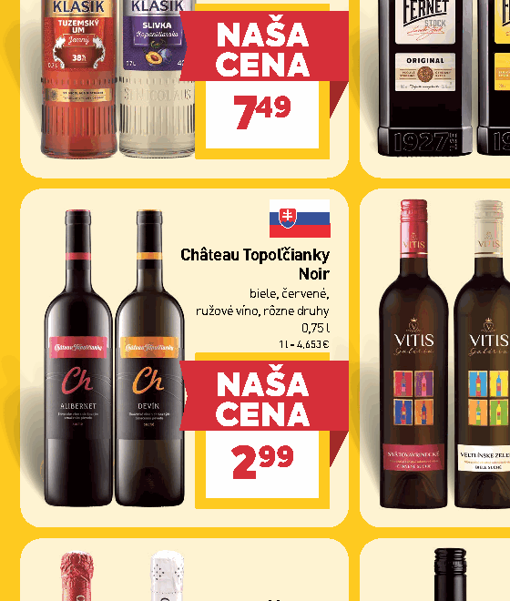 Château Topoľčianky Noir biele, červené, ružové víno, rôzne druhy