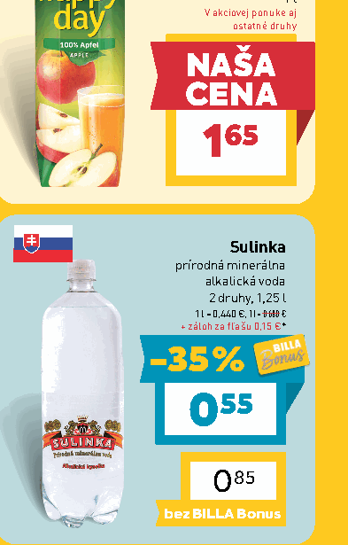 Sulinka prírodná minerálna alkalická voda