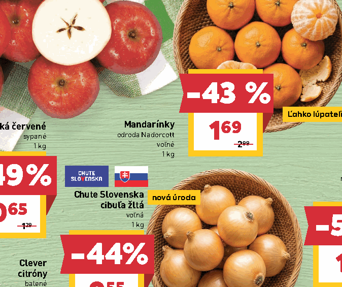 Mandarínky odroda Nadorcott voľné cibuľa žltá voľná