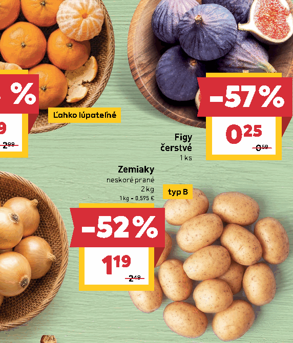 Figy čerstvé Zemiaky neskoré prané