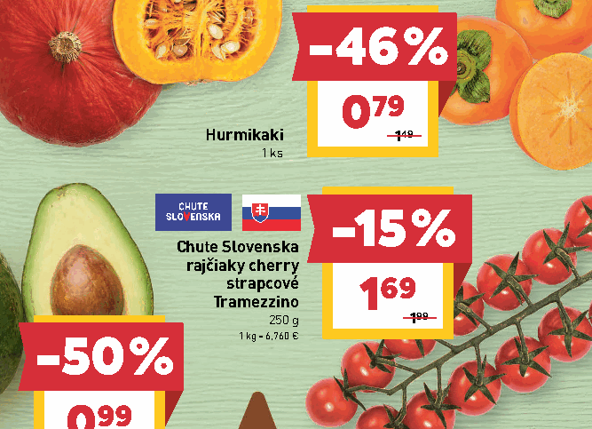 Chute Slovenska rajčiaky cherry strapcové Tramezzino