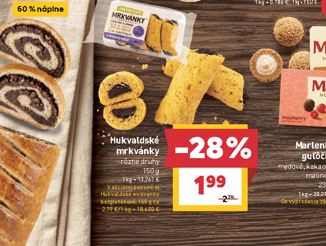 Hukvaldské mrkvánky rôzne druhy Hukvaldské mrkvánky bezgluténové, 150 g za
