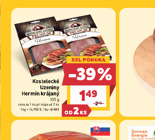 Kostelecké Uzeniny Hermín krájaný