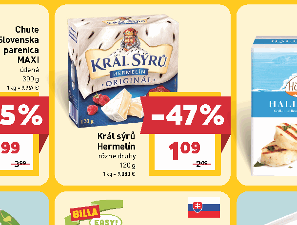 Král sýrů Hermelín rôzne druhy