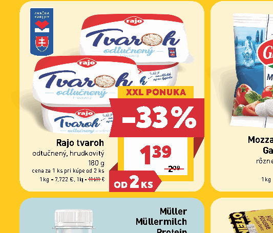 Rajo tvaroh odtučnený, hrudkovitý