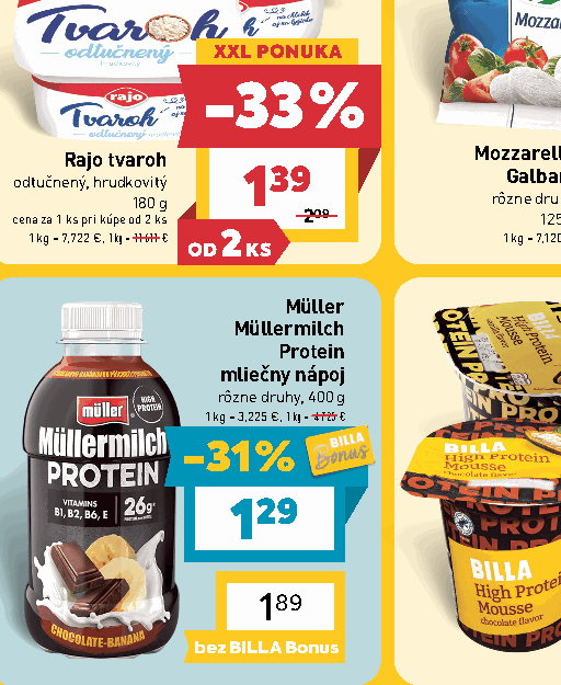 Müller Müllermilch Protein mliečny nápoj rôzne druhy, 400 g