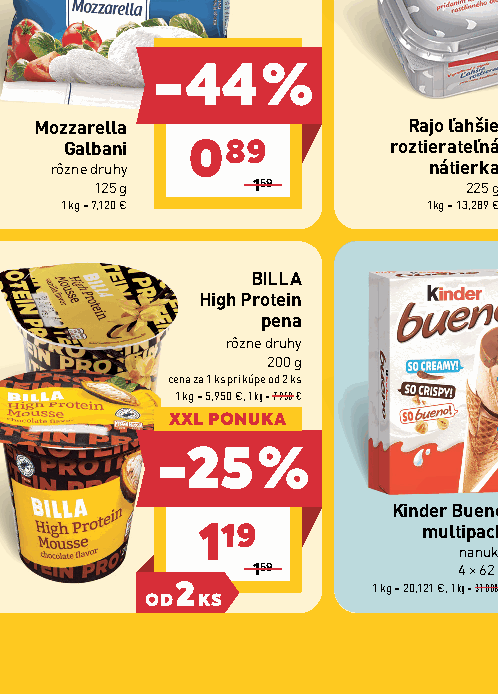BILLA High Protein pena rôzne druhy