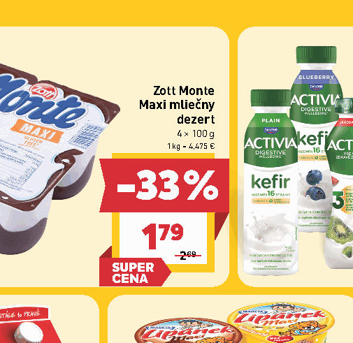 Zott Monte Maxi mliečny dezert