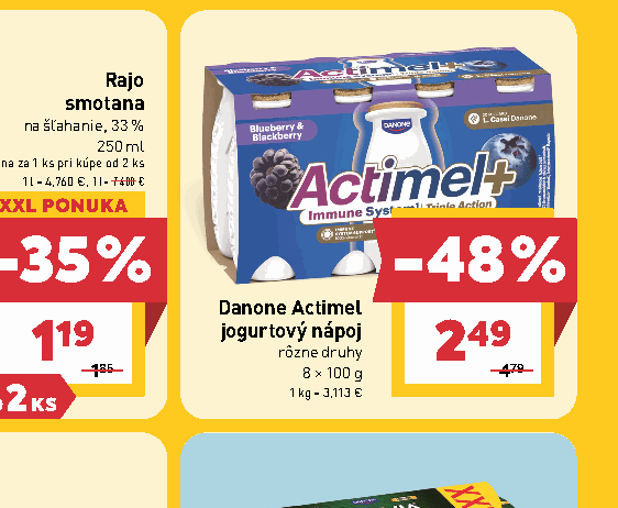 Danone Actimel jogurtový nápoj rôzne druhy