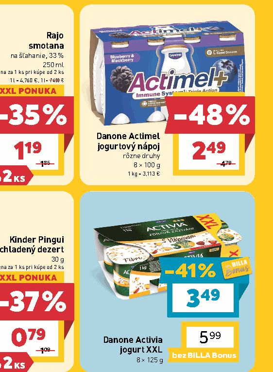 Danone Actimel jogurtový nápoj rôzne druhy