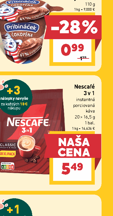 Nescafé 3 v 1 instantná porciovaná