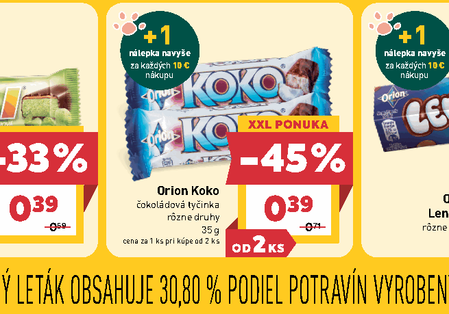 Orion Koko čokoládová tyčinka rôzne druhy