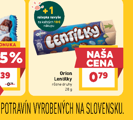 Orion Lentilky rôzne druhy