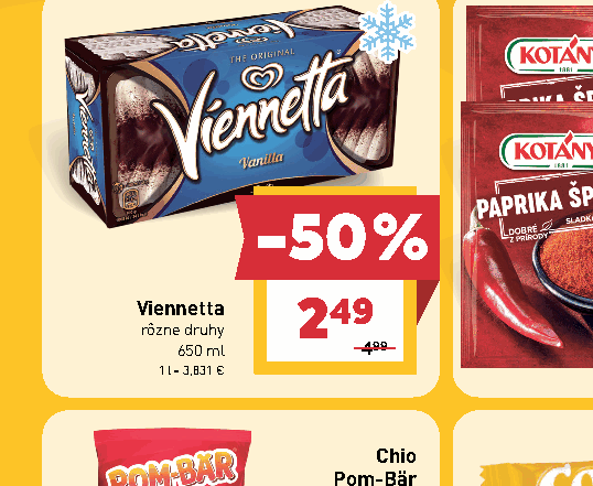 Viennetta rôzne druhy