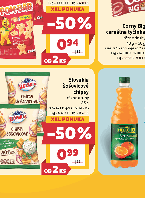 Slovakia šošovicové chipsy rôzne druhy
