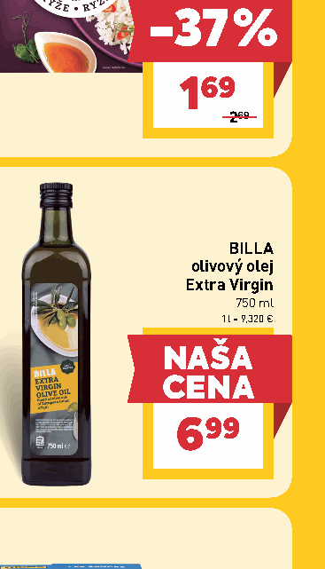 BILLA olivový olej Extra Virgin