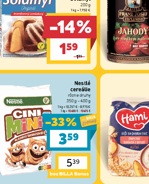 Nestlé cereálie rôzne druhy