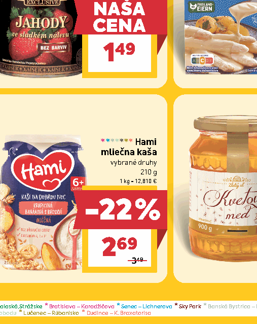 Hami mliečna kaša vybrané druhy