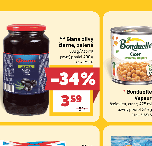 Giana olivy čierne, zelené pevný podiel 400 g