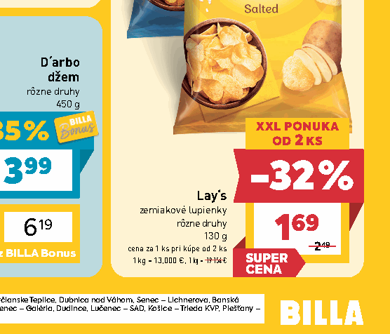 Lay‘s zemiakové lupienky rôzne druhy