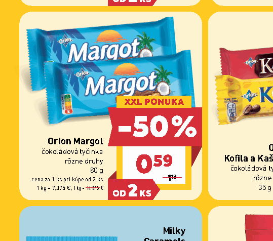 Orion Margot čokoládová tyčinka rôzne druhy