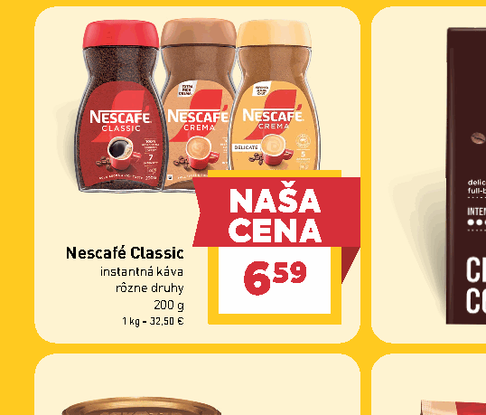 Nescafé Classic instantná káva rôzne druhy