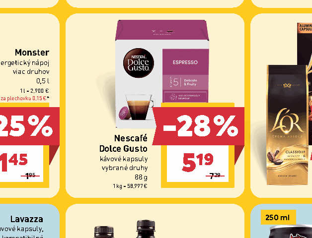 Nescafé Dolce Gusto kávové kapsuly vybrané druhy