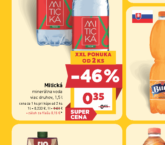 Mitická minerálna voda viac druhov, 1,5 l