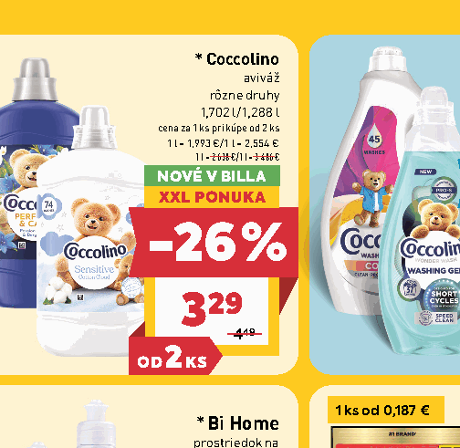 Coccolino aviváž rôzne druhy
