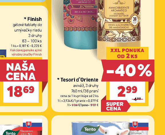 Tesori d‘Oriente aviváž, 3 druhy