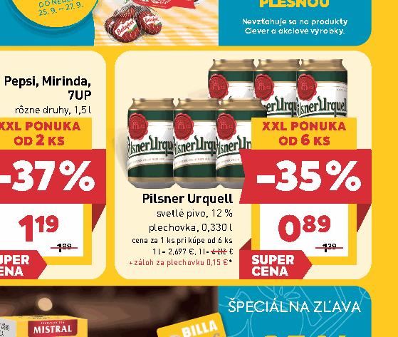Pilsner Urquell svetlé pivo, 12 % plechovka, 0,330 l
